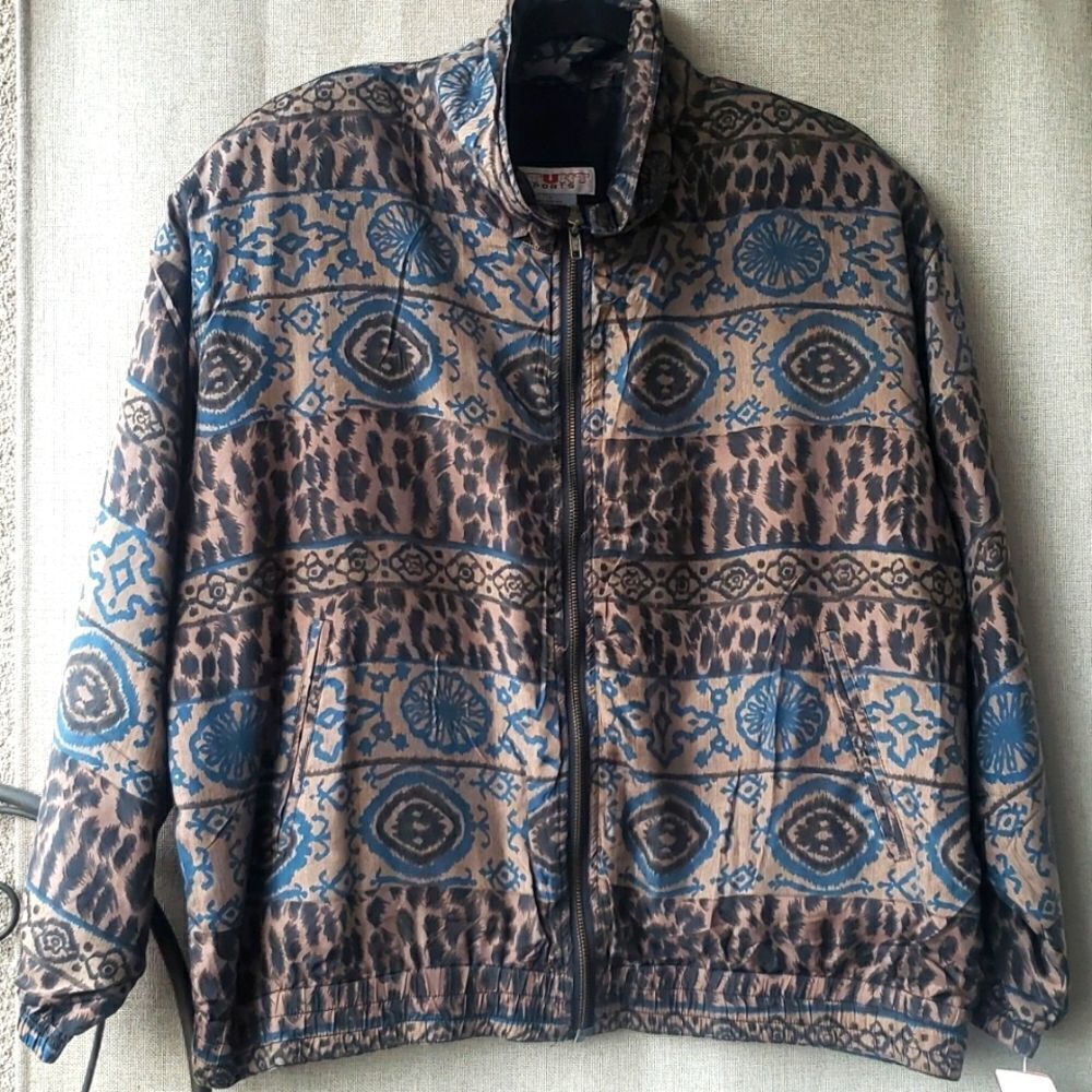 💛 Vintage 80th Silk bomber jacket. Size L - Picture 1 of 8